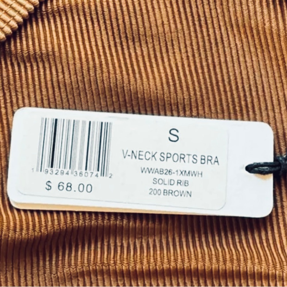 WeWoreWhat V-Neck Sport Bra Solid Brown Size Small BNWT - Picture 8 of 9